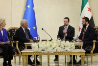 من استقبال الرئيس الشرع لمسؤولين من الاتحاد الأوروبي لتعزيز سبل التعاون وإعادة الإعمار في سوريا - المصدر: الإنترنت