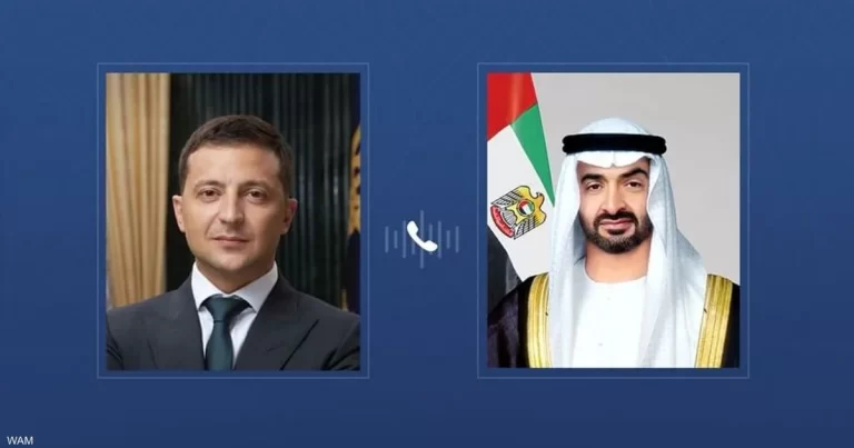 رئيس دولة الإمارات والرئيس الأوكراني يبحثان التطورات الإقليمية