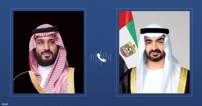 رئيس دولة الإمارات يتلقى اتصالا هاتفيا من ولي عهد السعودية