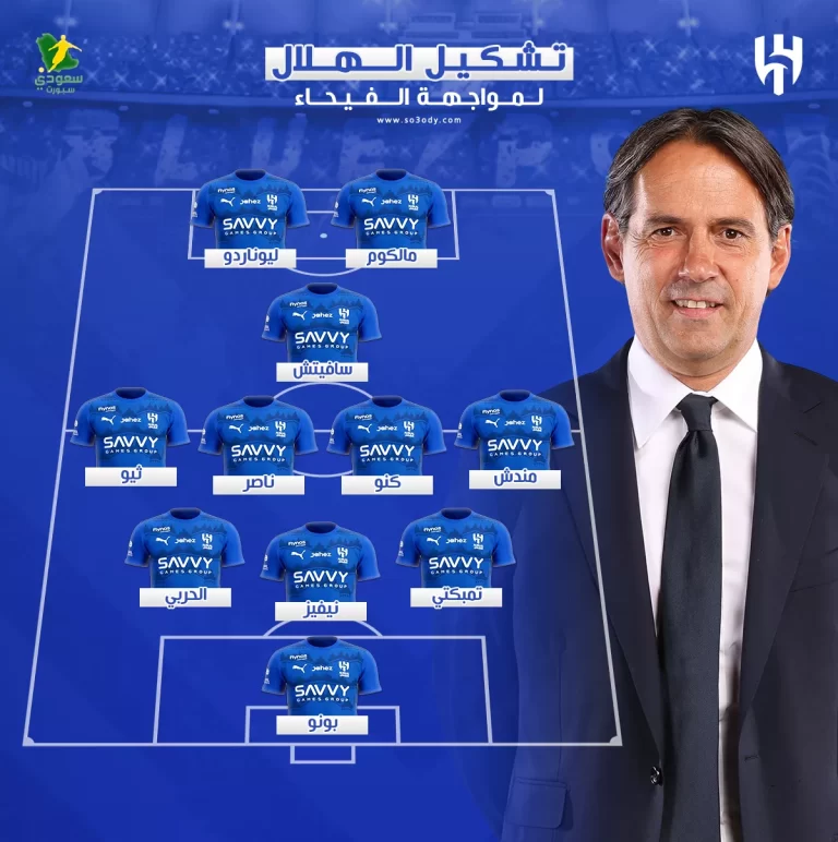 تشكيل الهلال الرسمي ضد الفيحاء في جولة الحسم والأخيرة من الدوري السعودي