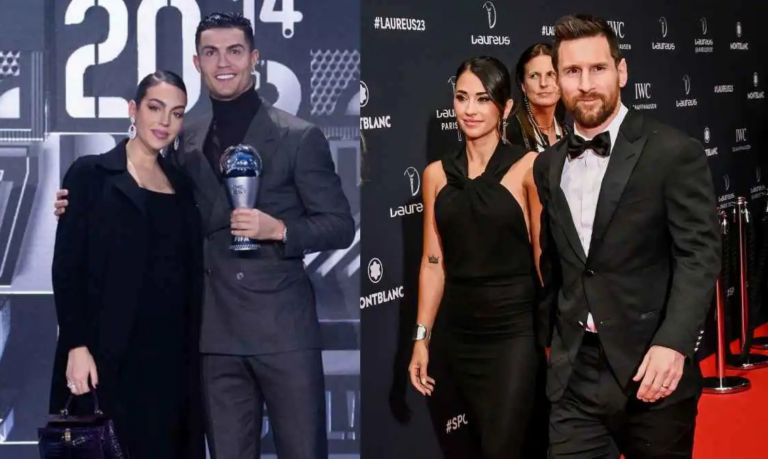 رغم المنافسة التقليدية بين رونالدو وميسي.. جورجينا تفاجئ زوجة ميسي (صورة)