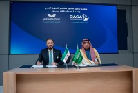 من مراسم توقيع مذكرة تفاهم للتعاون الفني في مجال الطيران بين سوريا والسعودية - عمر الحصري (إكس)