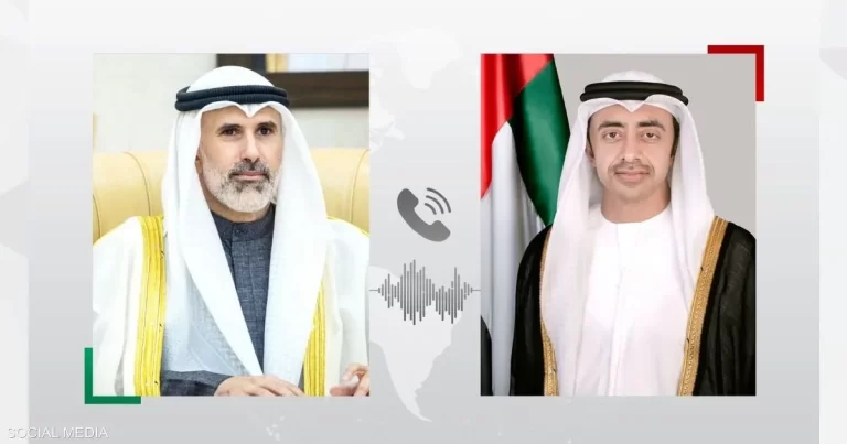 عبدالله بن زايد يجري اتصالا هاتفيا مع وزير خارجية الكويت