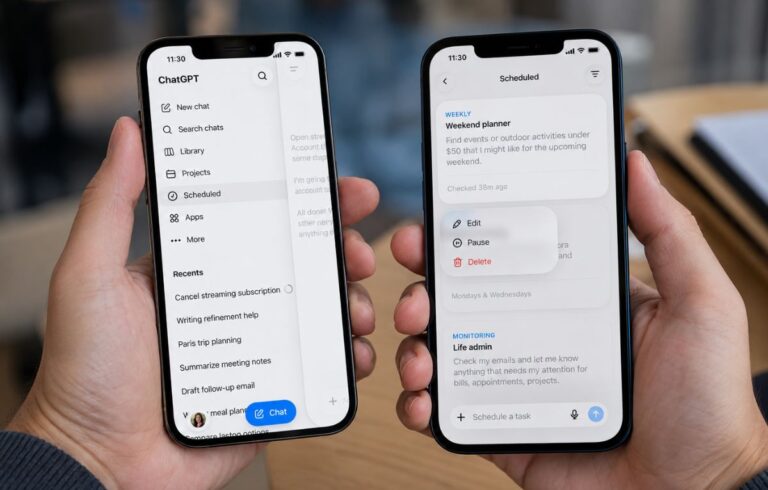 OpenAI تطلق ميزة المهام المجدولة الجديدة في ChatGPT لتعزيز الإنتاجية OpenAI تطلق ميزة المهام المجدولة داخل ChatGPT | البوابة التقنية